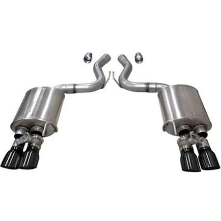 Corsa Exhaust 3 in. Exhaust Sport Extreme Cat-Back Dual Rear Twin 4.0 Polished Pro-Series Tips for Mustang, Silver C1M-21002BLK